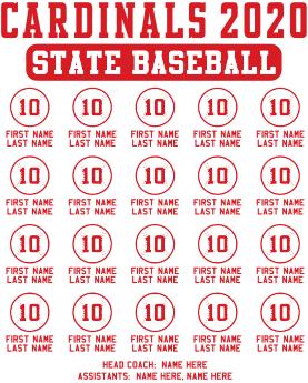 T-Shirt Design - State Baseball Lineup (idea-310s1)