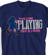 Breast Cancer T Shirt - Playing For A Cure desn-787p1