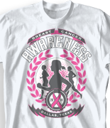 Breast Cancer T Shirt - Running For A Cure desn-800r1