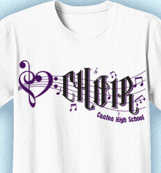 Choir Chorus T Shirt - Notes Line - cool-580n2