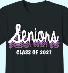 Senior Class of 2027 Shirt Designs | In the Mix with 2027 - Cursive Retro Design