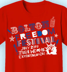 Custom 4th of July T Shirt Design - Freedom Festival Madness - idea-10f2