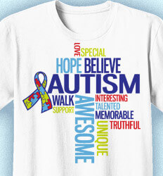 Custom Autism Shirts - Random Words - desn-268n3