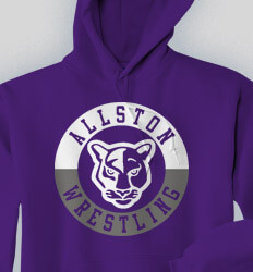 Custom Wrestling Hoodies Designs - Wrestling Circle Mascot - cool-822w2