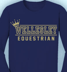 Equestrian Long Sleeve Shirt Designs - Crown Logo - logo-233c2