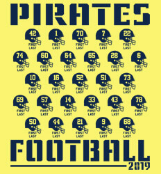 Custom Football Roster Shirt Designs - Stencil Roster - idea-66s1