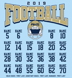 Custom Football Roster Shirt Designs - Football Unified Roster - idea-71f1