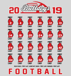 Custom Football Roster Shirt Designs - State Roster - desn-558s4