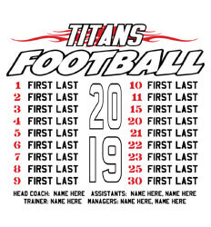 Custom Football Roster Shirt Designs - Tribal Roster - idea-72b1