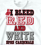 High School Shirts - I Bleed Red and White - cool-136b1