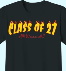 Custom Junior Class Shirts | Juniors 2027 - Junior Class Flames Design