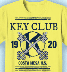 Key Club T-shirt Designs - Varsity Keys - clas-875v4