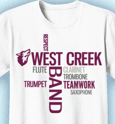 Marching Band Shirt Designs - Random Words 2 - idea-303t4