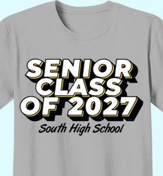Senior Class of 2027 Shirt Designs | In the Mix with 2027 - Retro Shadow Block Design