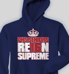 Senior Hooded Sweatshirt - Crown Seniors  logo-233c2