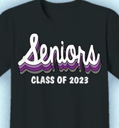 Senior Class T Shirt Design - Cursive Retro - idea-568c2