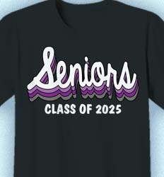 Senior Class T Shirt Design - Cursive Retro - idea-568c9