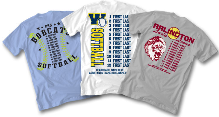 Softball Roster Shirt Designs by IZA Design