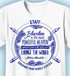 Staff T-Shirt Designs  - Education is Powerful - cool-784e2