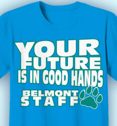 Elementary School Staff Shirts - Beach Walk Slogan - clas-954m7