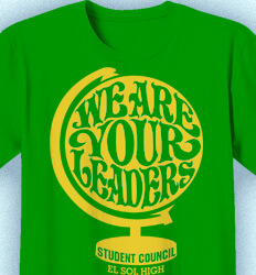 Student Council Shirts - Leadership Globe- desn-914l2