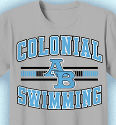 Swim Team Shirt Designs - Collegiate Lane Stripe - cool-925c1