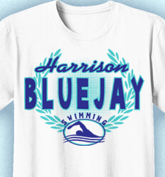 Swim Team Shirt Designs - Royal Swim Logo - cool-924r1