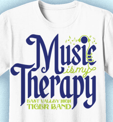 T Shirt Designs for Band - Music is my Therapy - desn-907m2