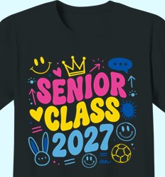 Senior Class Shirts: Click 84 NEW Design Ideas (2027) by IZA - Vibe Pop Seniors - idea-974v1