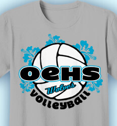 Volleyball Shirt Designs - Hibiscus Volleyball - idea-207h1