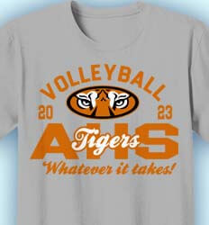 Volleyball T-Shirt Designs -Tiger Eye Classic - idea-14t3