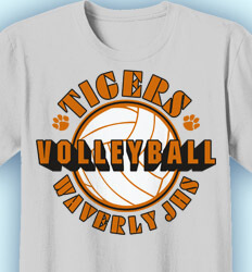 Volleyball T-shirts - Volley Stencil - desn-693v3