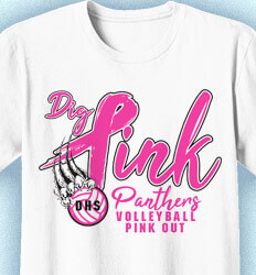 Volleyball T-shirts - Dig Pink - cool-711d1