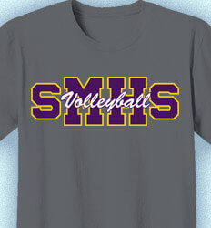 Volleyball Team Shirts - Athletic Letters - desn-264b5