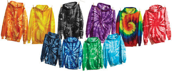 Tie-dye sweatshirt colors